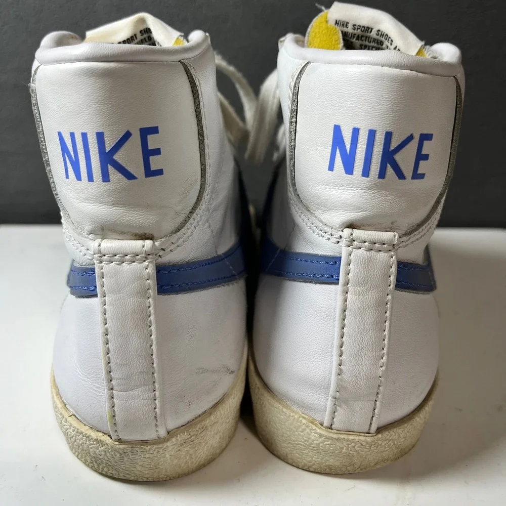 Nike Blazer Mid 77 Vintage White Pacific Blue High Top Sneakers Mens 7